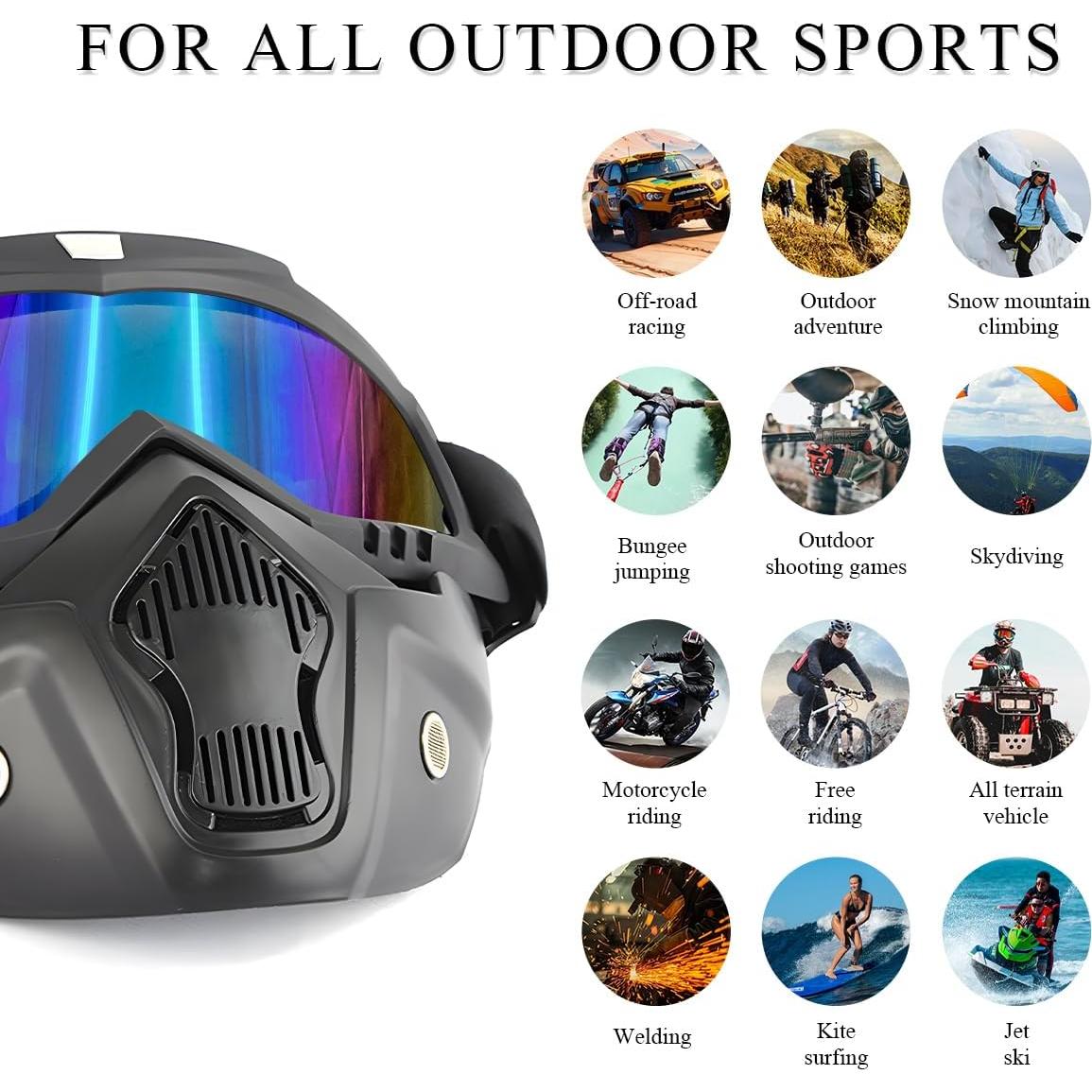 Gafas de Motocross DXNQ Colorido Anti-UV Ajuste Universal