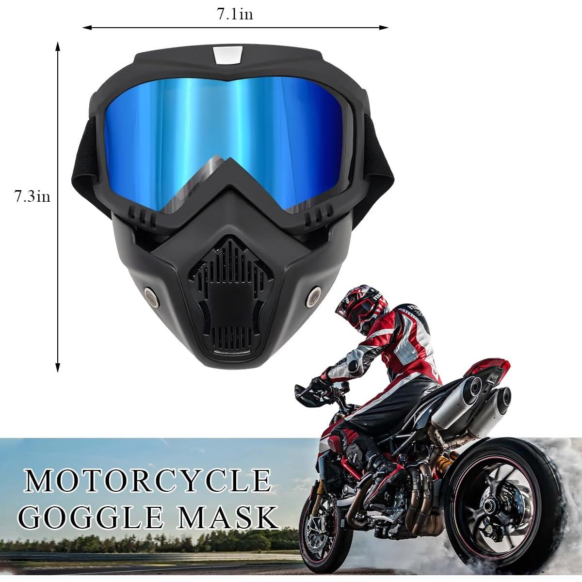 Gafas de Motocross DXNQ Azul Hielo Anti-UV Ajustables