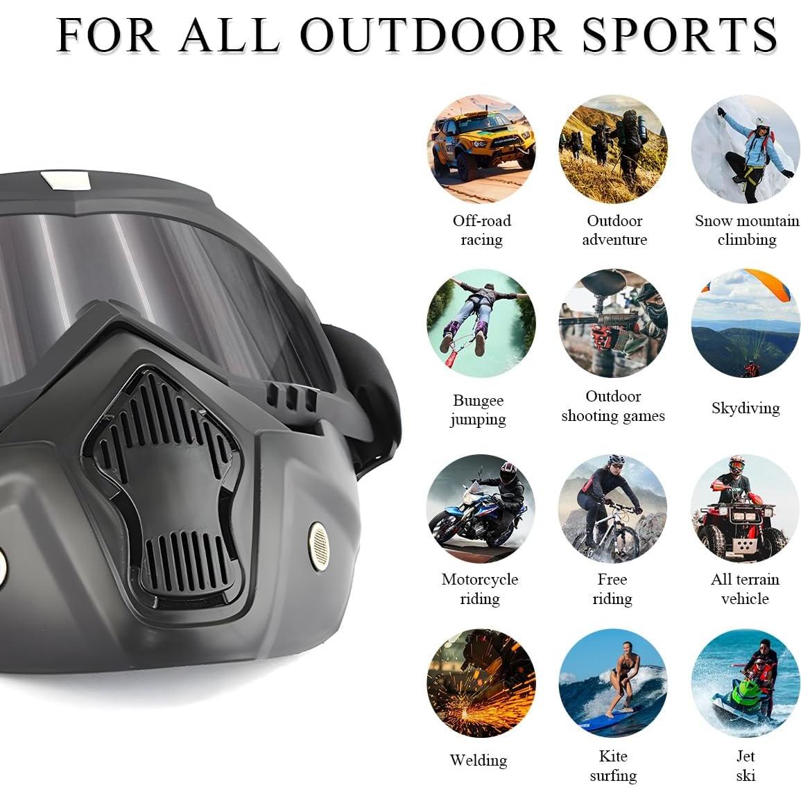 Gafas de Motocross DXNQ Gris Anti-UV Ajuste Universal