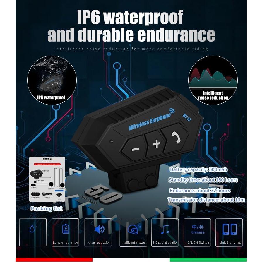 Casco de Moto Bluetooth Horudot 808 Doble Visera Negro