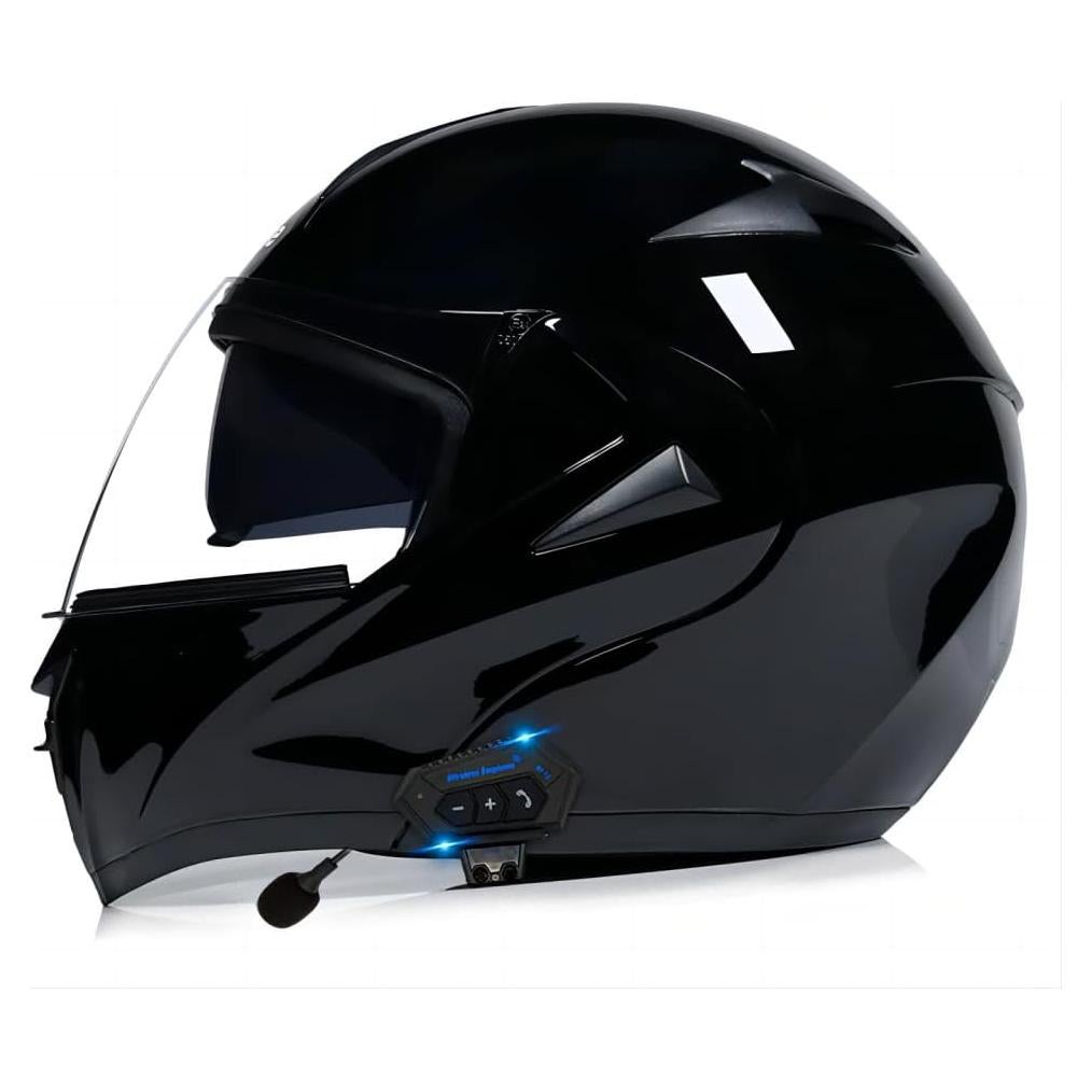 Casco Modular Horudot 808 Doble Visera Negro Brillante
