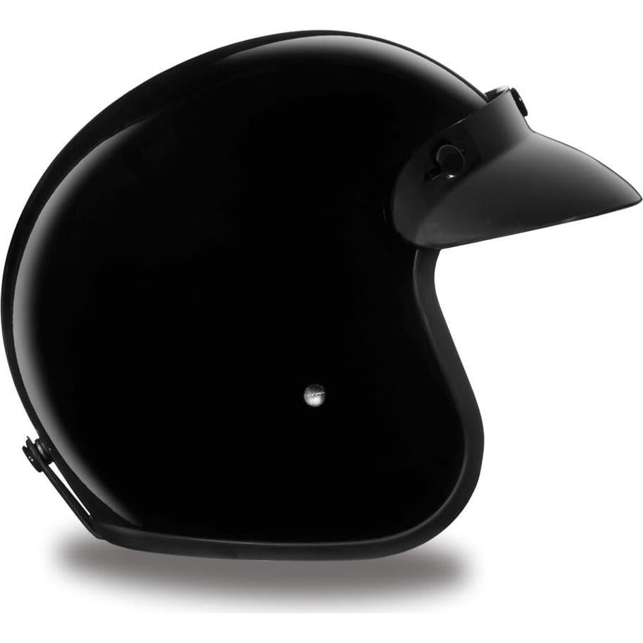 Casco Daytona Cruiser 3/4 Abierto Negro Brillante - DOT