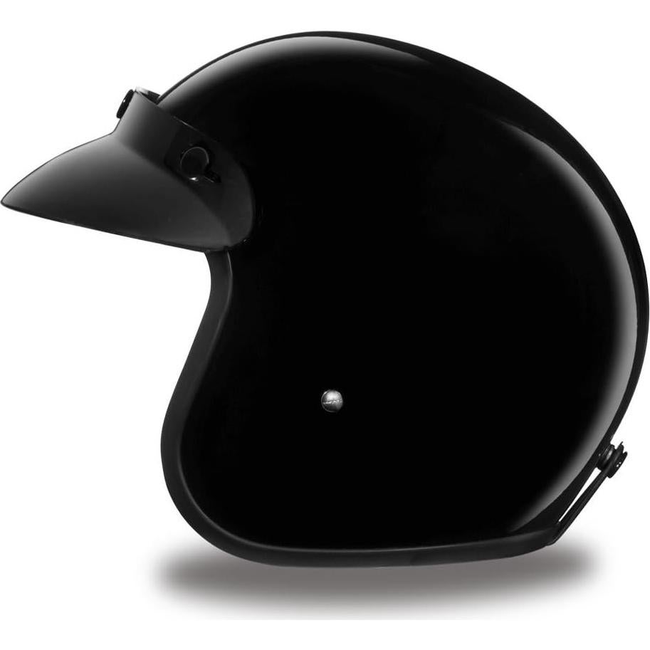 Casco Daytona Cruiser 3/4 Abierto Negro Brillante - DOT