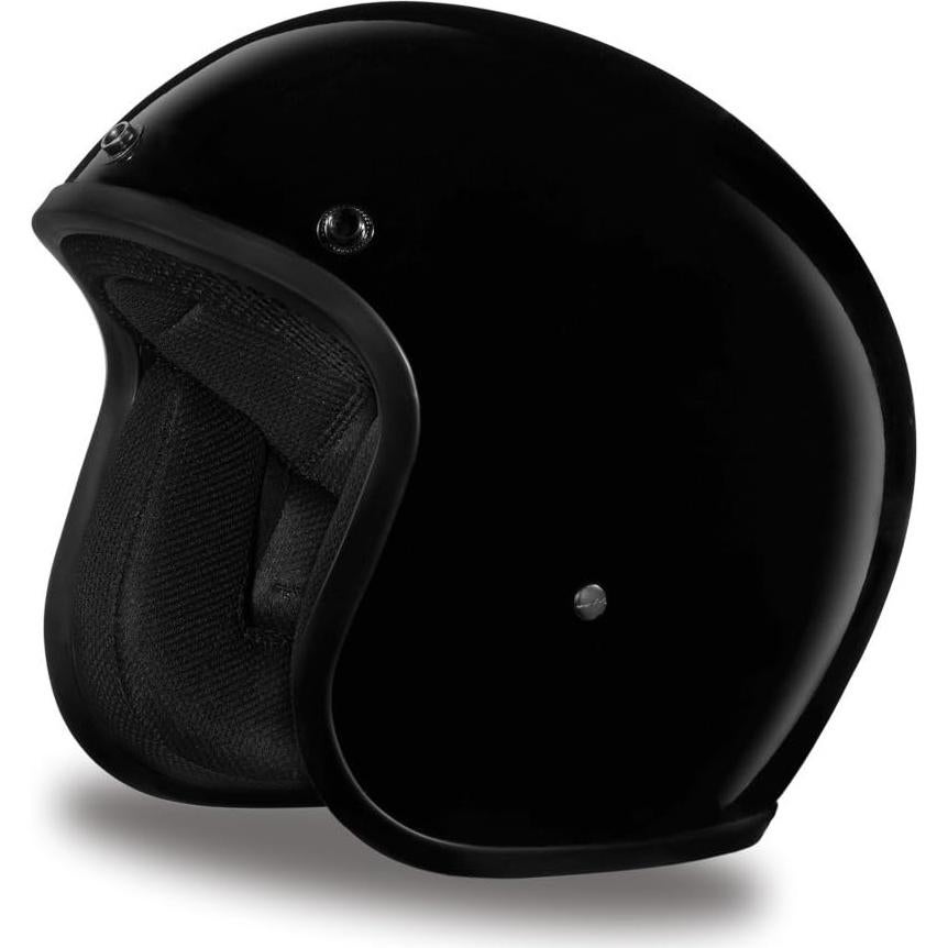 Casco Daytona Cruiser 3/4 Abierto Negro Brillante - DOT