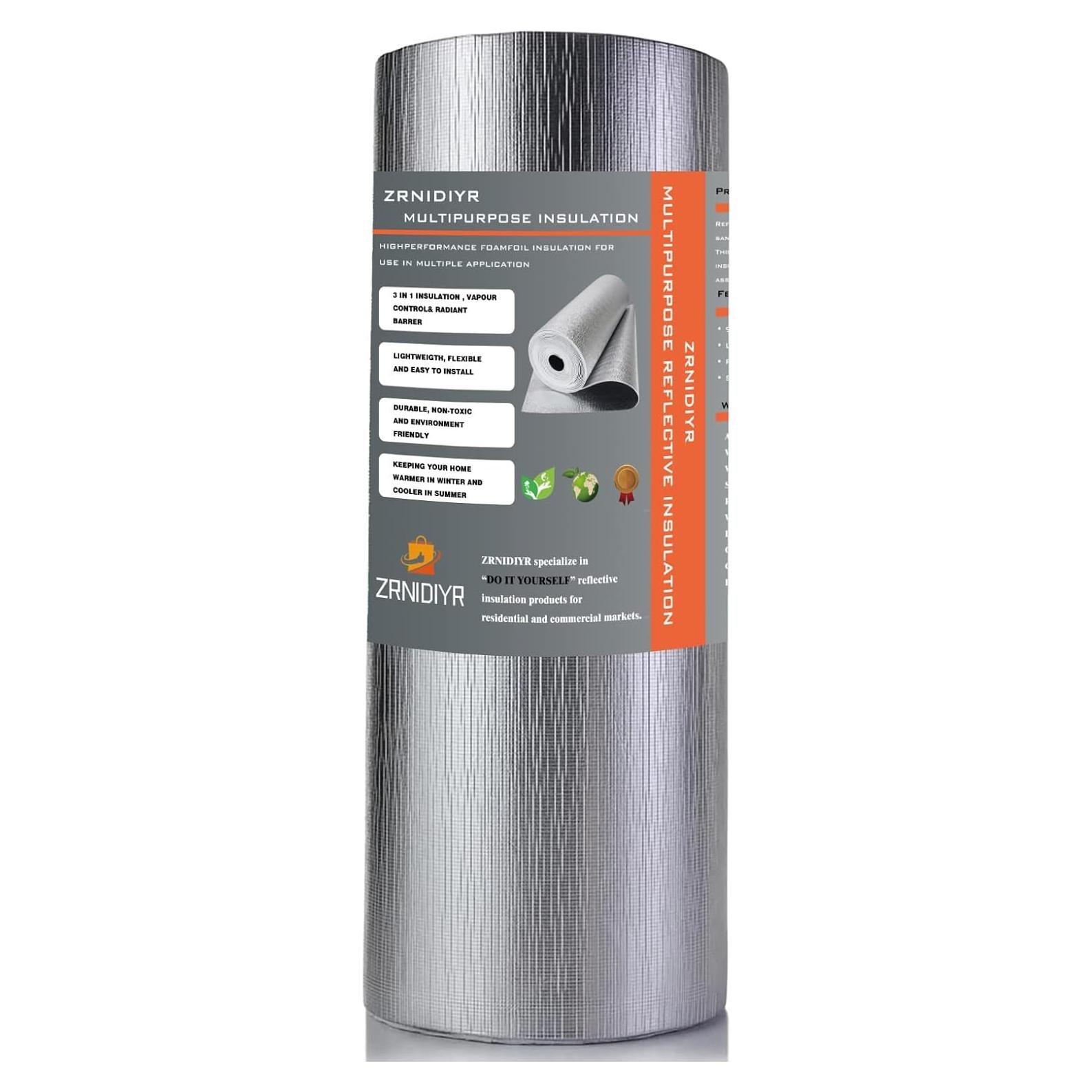 Rollos de Aislamiento Térmico ZRNIDIYR 40.64 cm x 3.05 m Plata