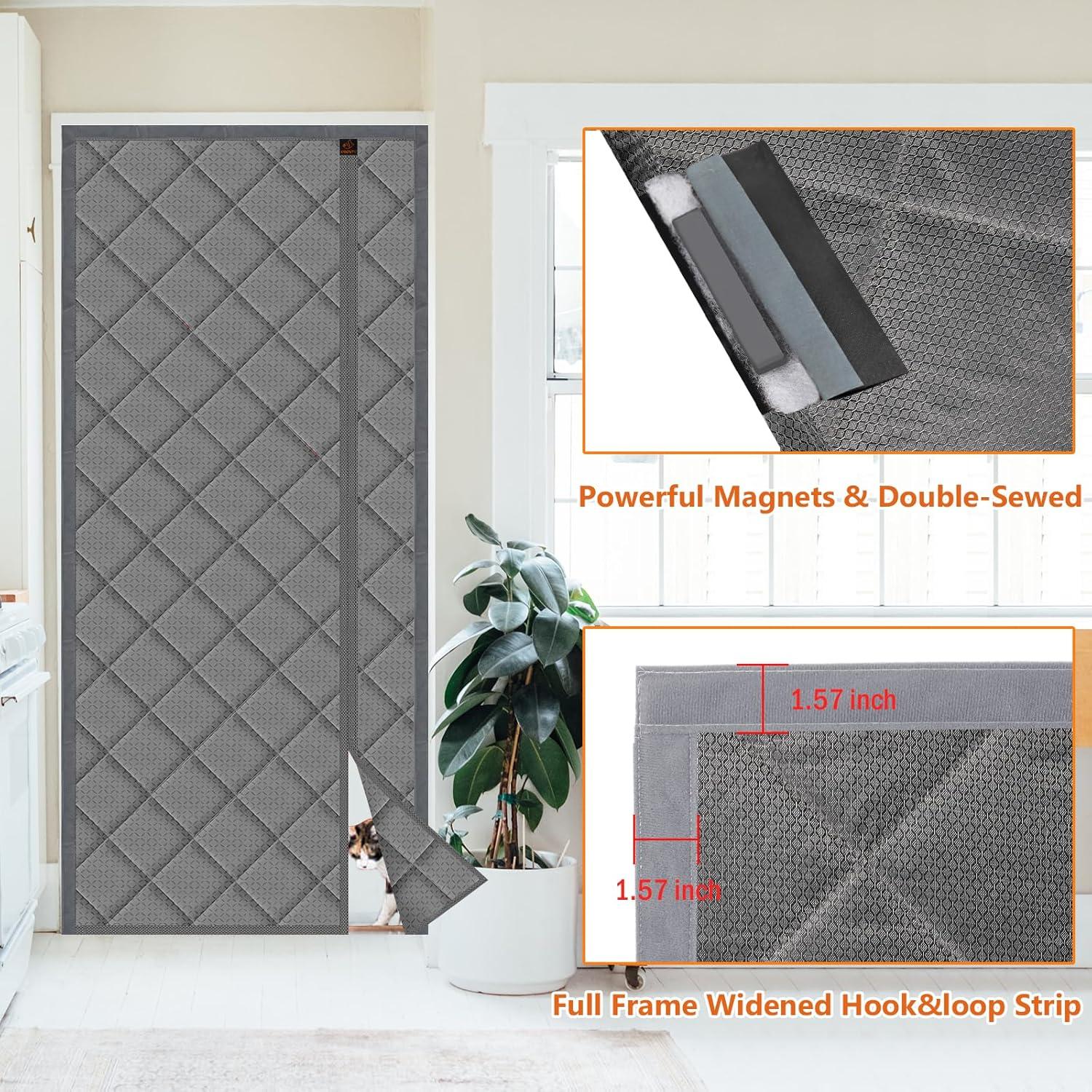 Cortina de Puerta Térmica Aislante Magnética WochiTV 85.1x202.5cm