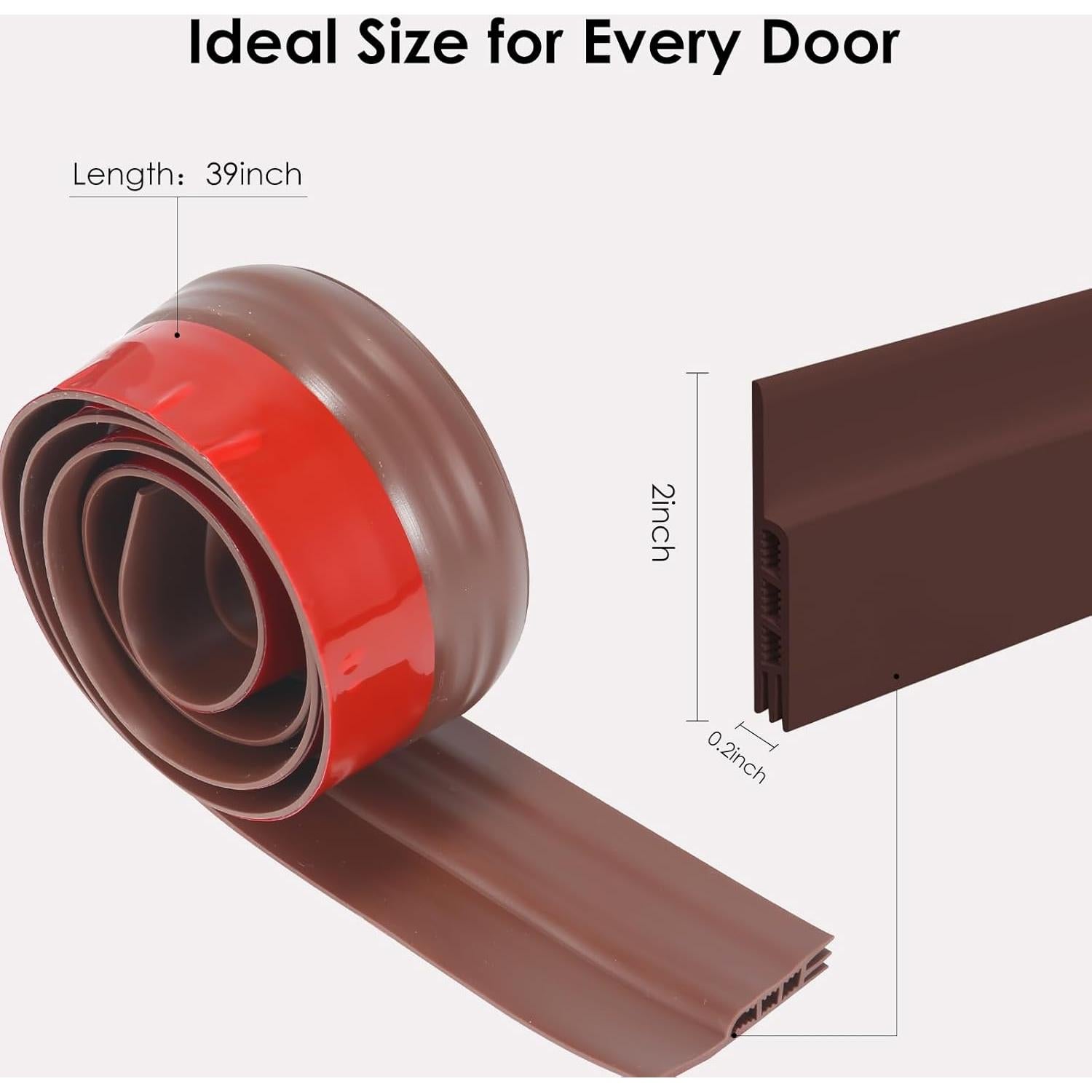 Detenedor de Corrientes de Aire Silicona Marrón 5.08cm x 99.06cm