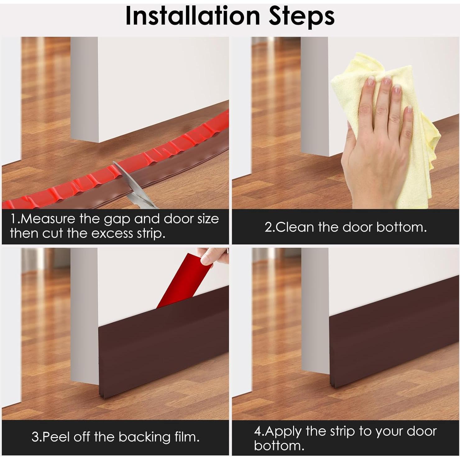 Detenedor de Corrientes de Aire Silicona Marrón 5.08cm x 99.06cm