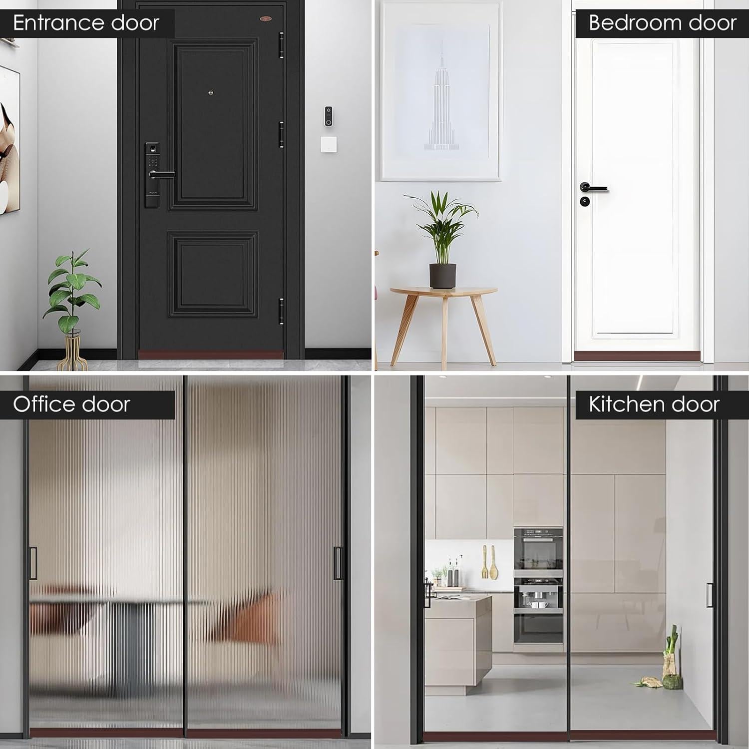 Detenedor de Corrientes de Aire Silicona Marrón 5.08cm x 99.06cm