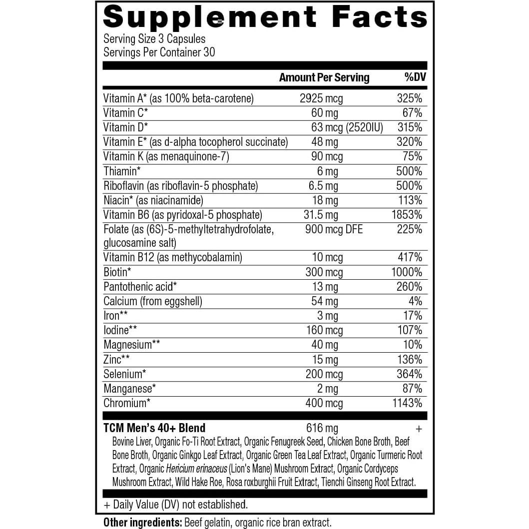 Multivitamina Hombres 40+ Nutrición Antigua 90 Cápsulas