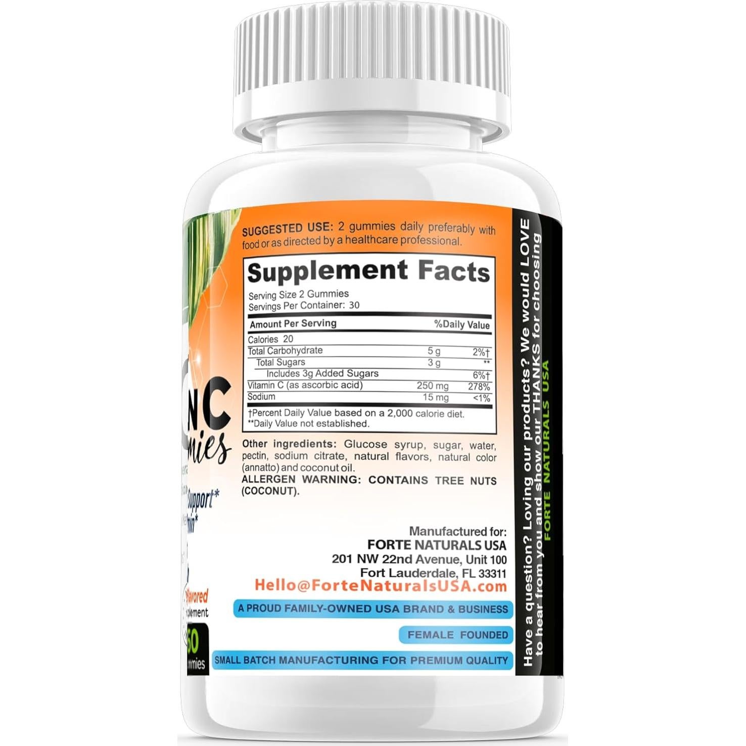 Gomitas de Vitamina C 250mg Forte Naturals 60 Unidades Sabor Naranja