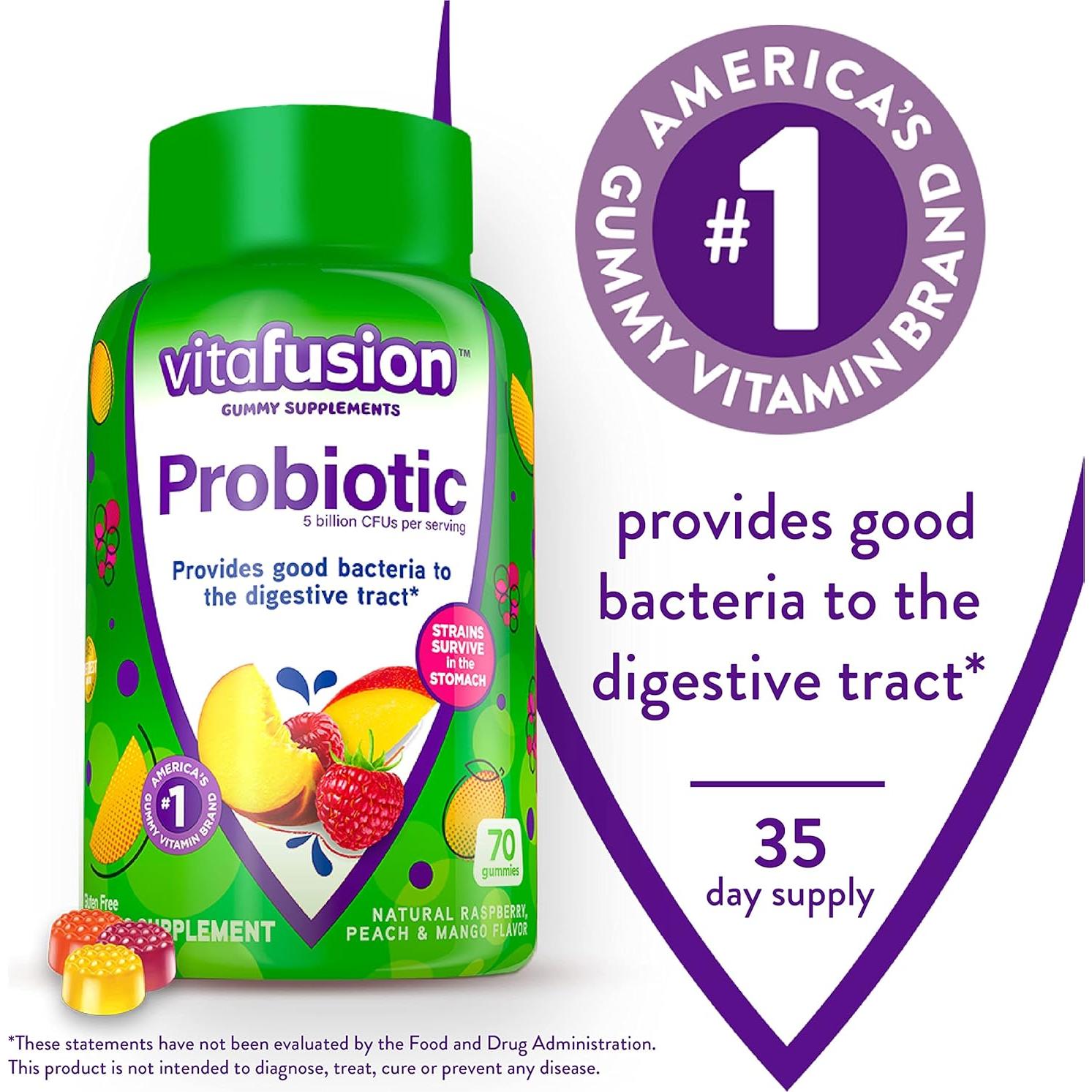 Gummies Probioticos y Vitamina C Vitafusion 70 y 150 Contenido