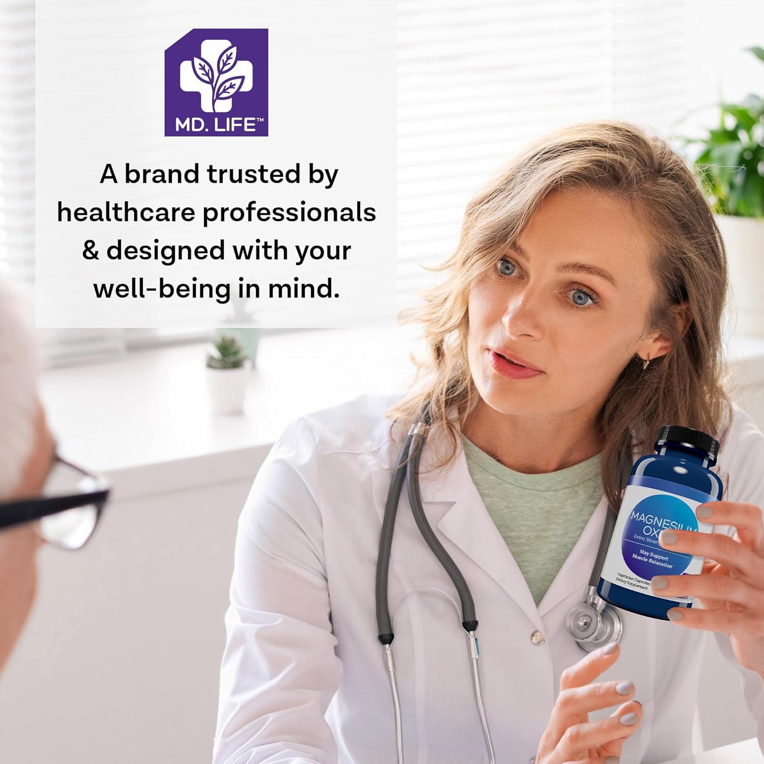 Suplemento de Óxido de Magnesio MD.Life - 30 Cápsulas - Alta Absorción