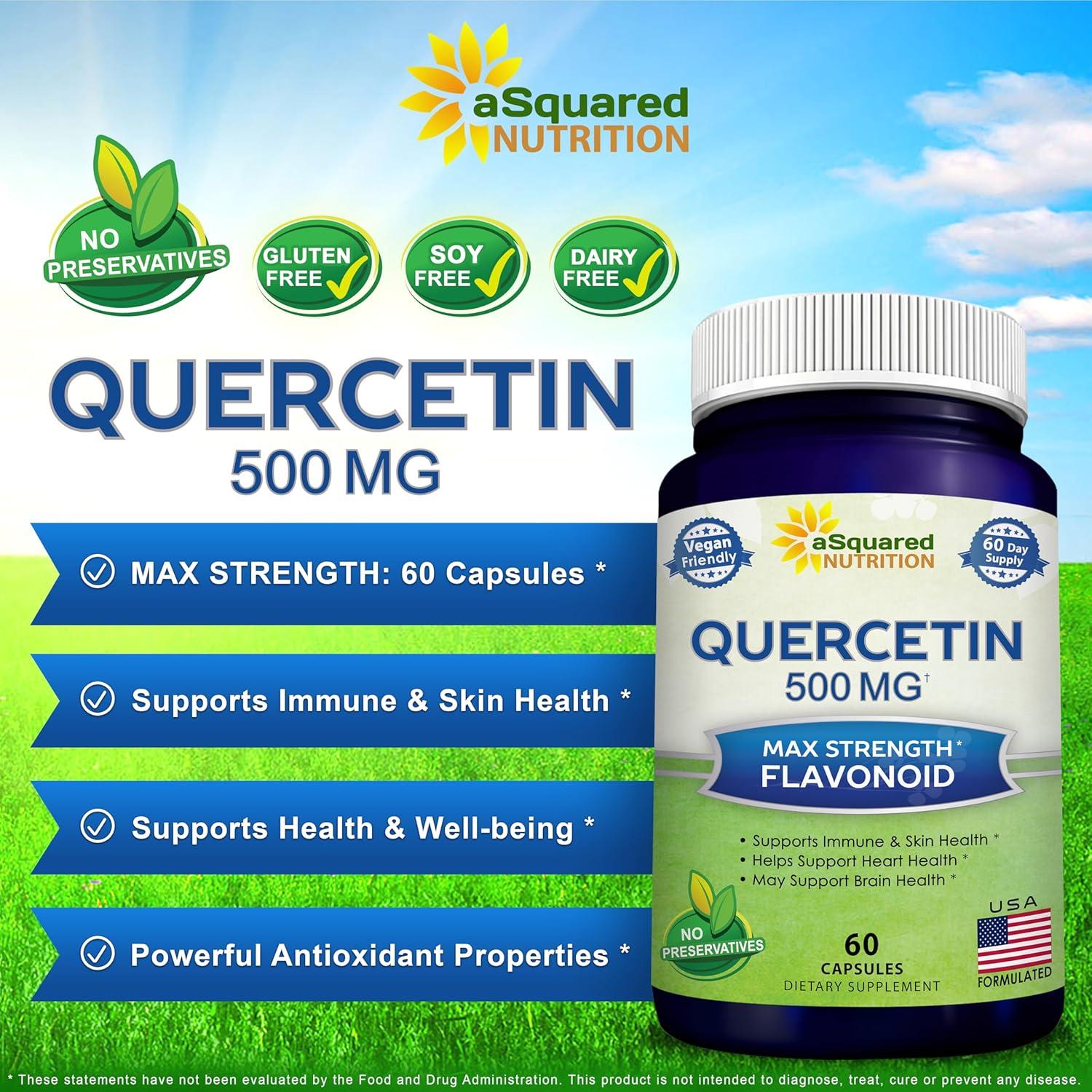 Suplemento de Quercetina aSquared Nutrition 500mg - 60 Cápsulas Veganas
