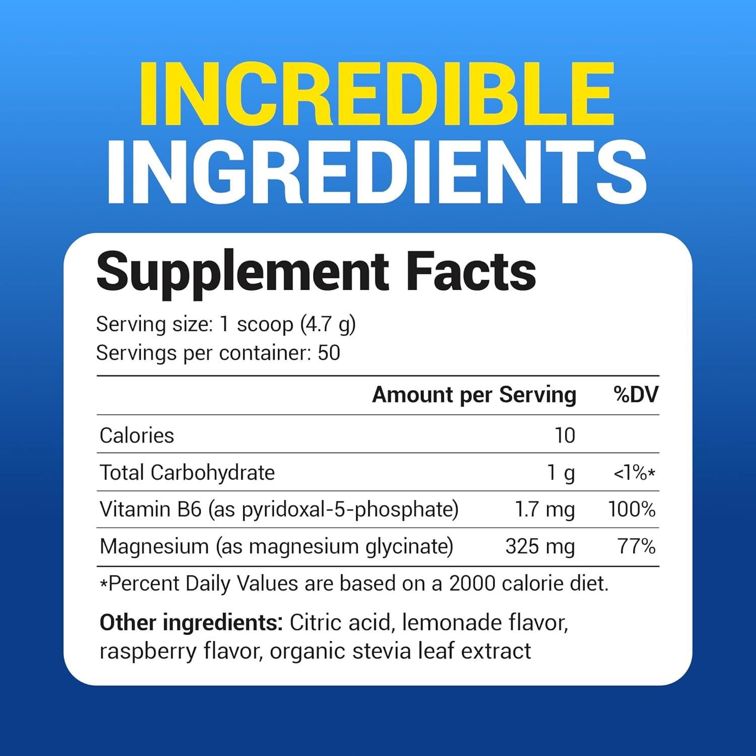 Polvo de Glicinato de Magnesio Dr. Berg 240g - Sabor Frambuesa Limón