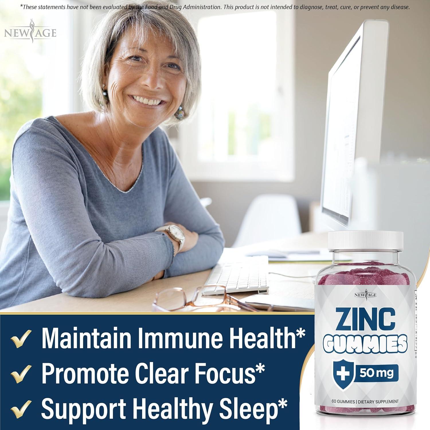 Gomitas de Zinc New Age 50mg - Suplemento Inmunológico 60 Unidades