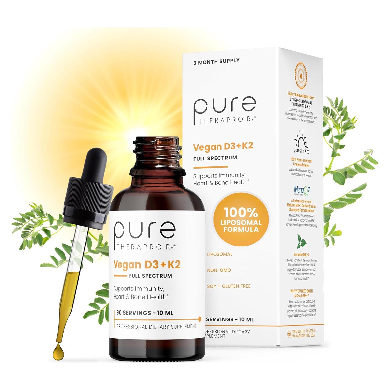 Suplemento Vitamina D3 5000 UI + K2 600 mcg Liposomal 10ml