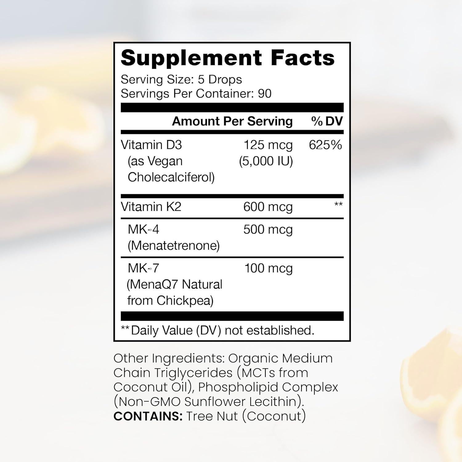 Suplemento Vitamina D3 5000 UI + K2 600 mcg Liposomal 10ml