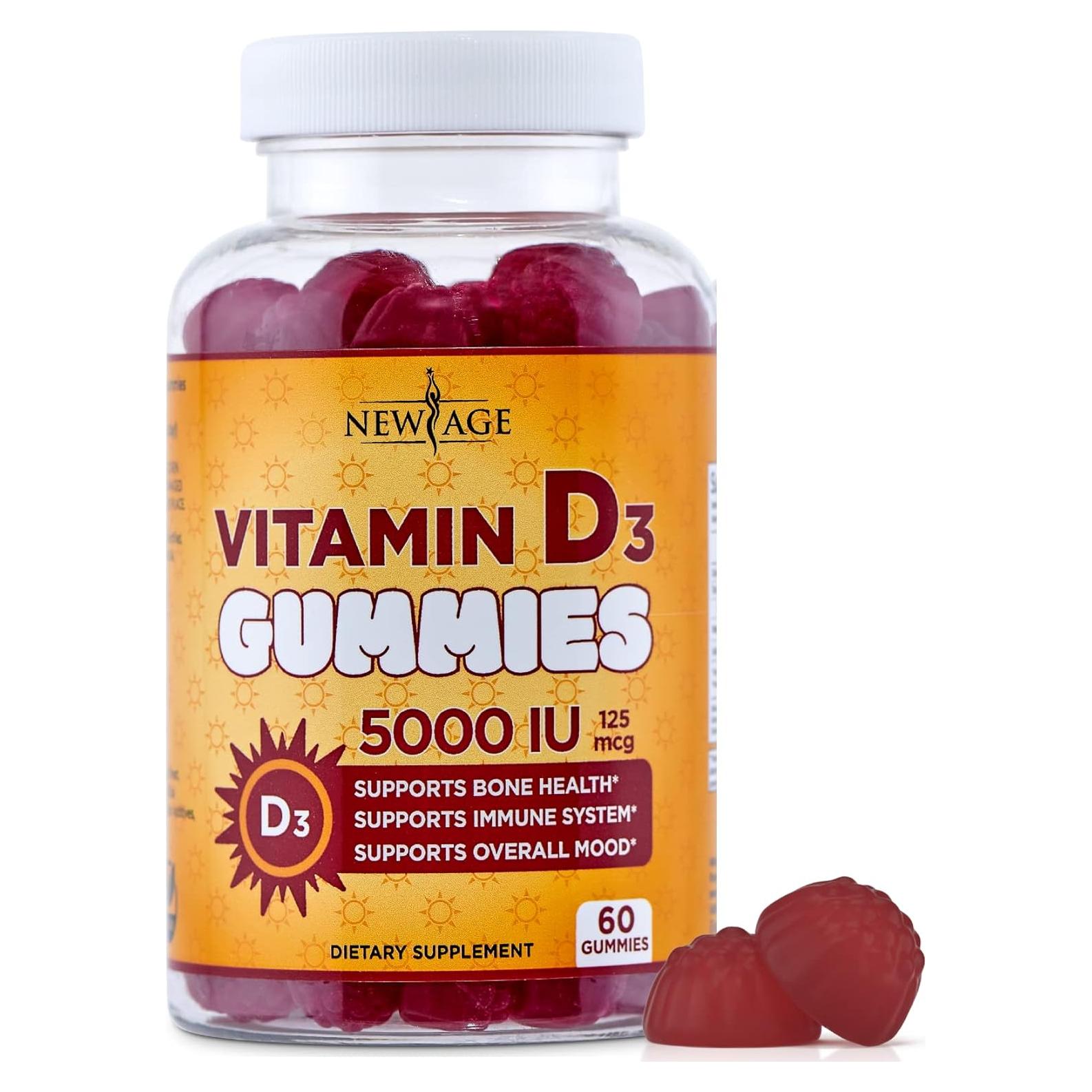 Gominolas de Vitamina D3 5000 UI New Age - 60 Unidades