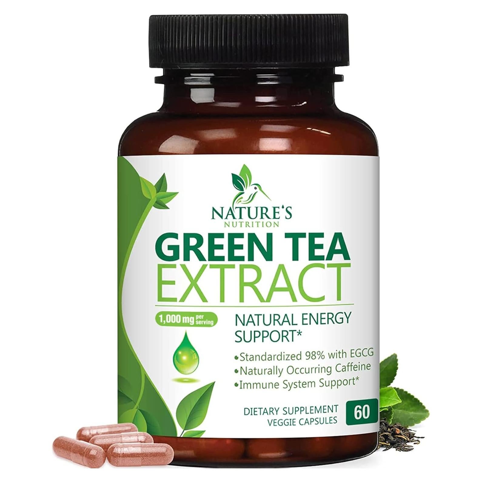 Cápsulas de Extracto de Té Verde 1000mg Nature's Nutrition