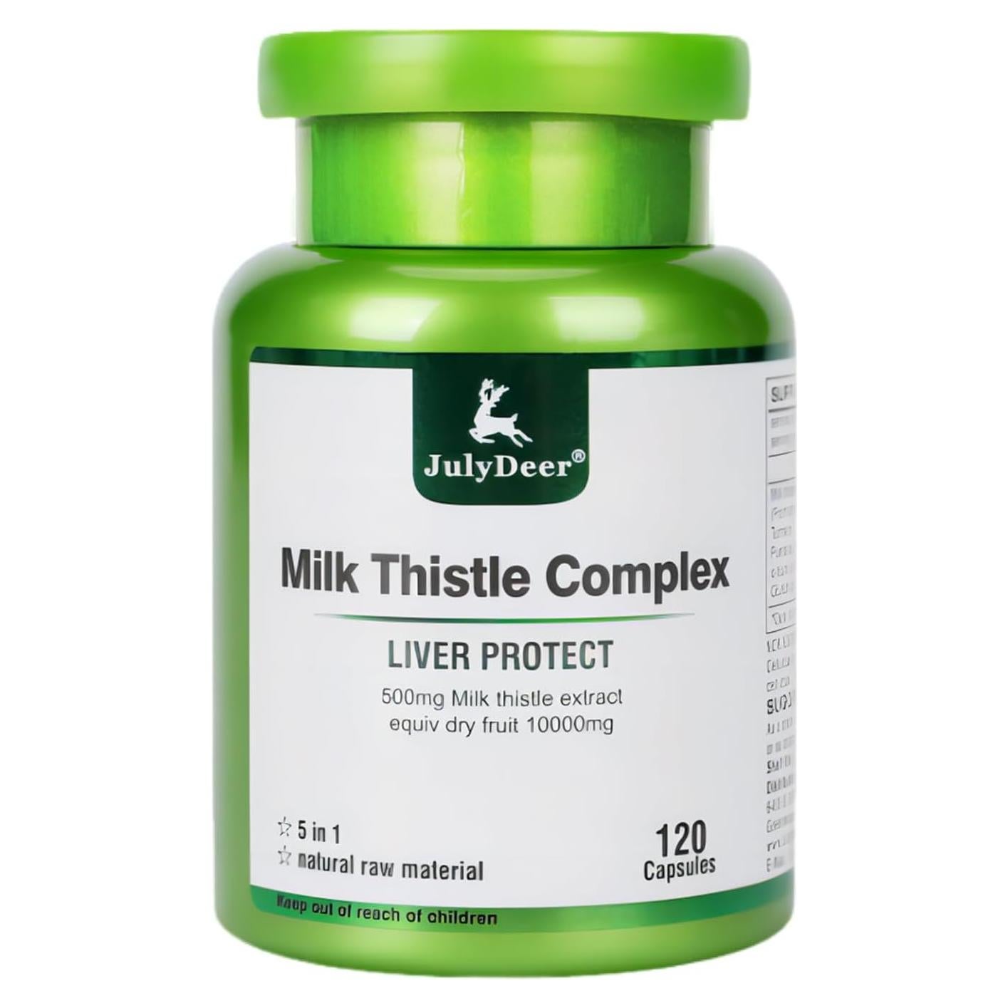 Cardo Mariano 500 mg JulyDeer - 120 Cápsulas Antioxidantes