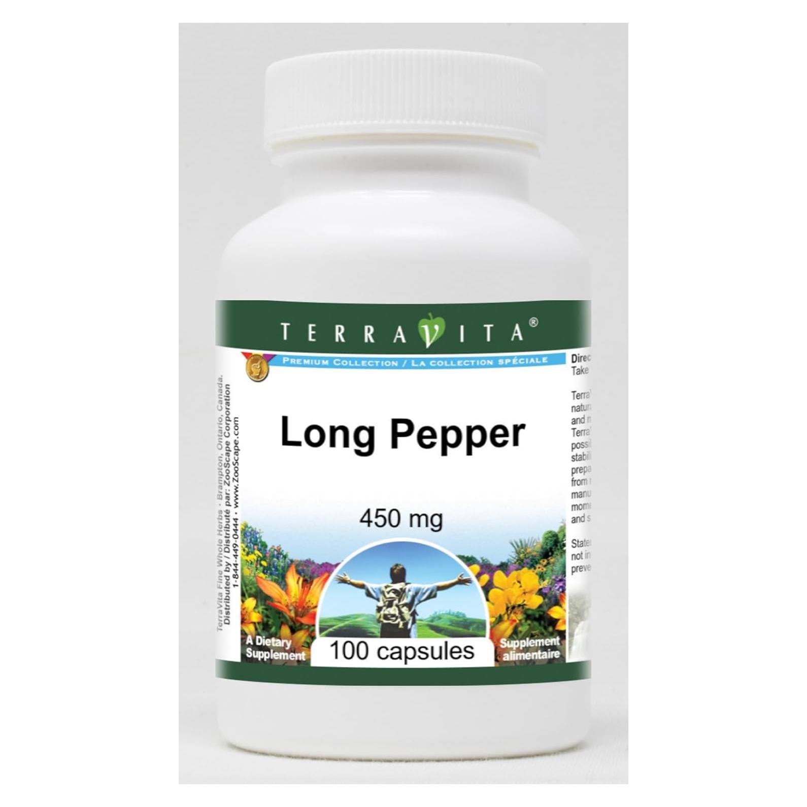 Pimienta Larga TerraVita 450 mg 100 Cápsulas - Paquete de 3