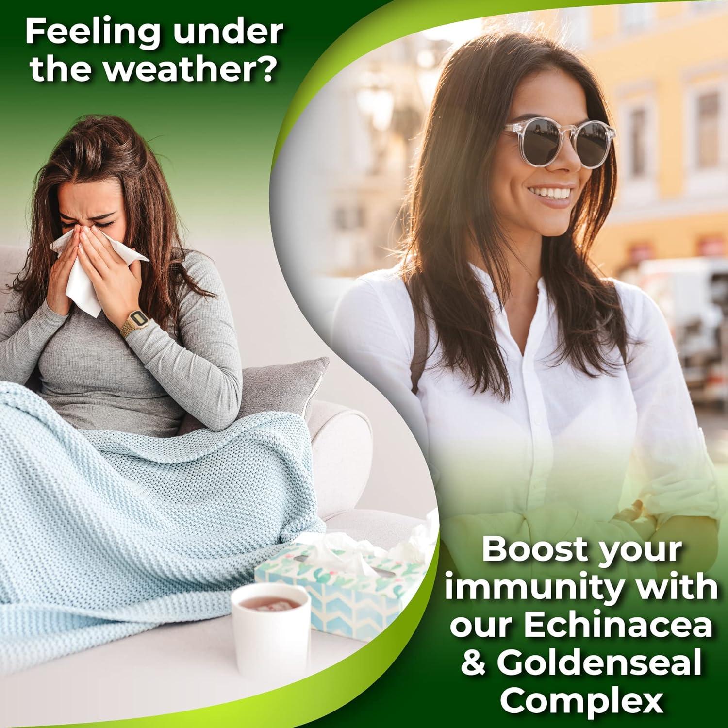 Cápsulas de Echinacea Goldenseal Nutrition Restore 1455mg Veganas