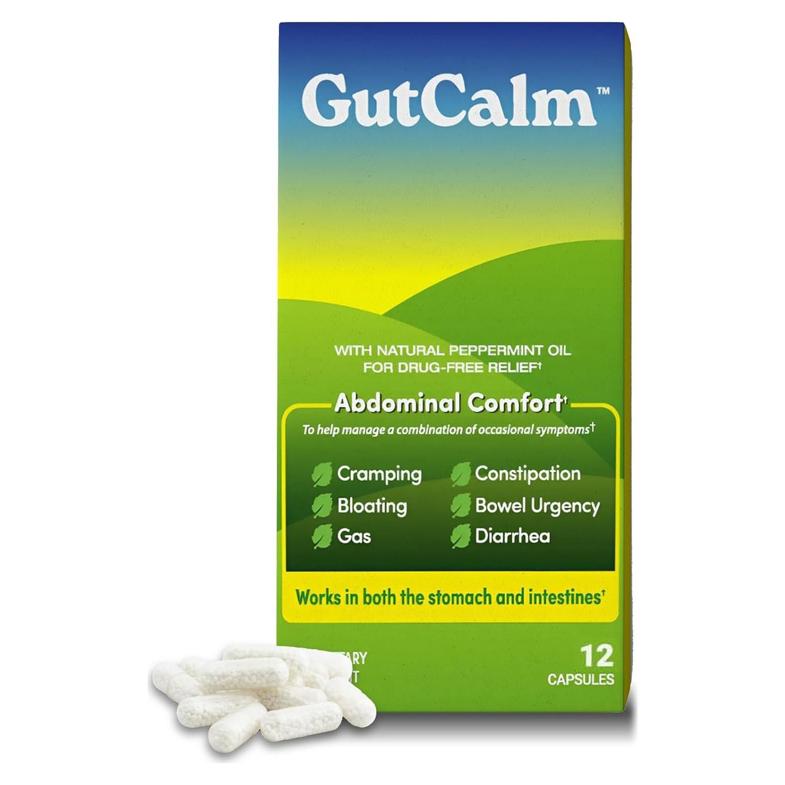 GutCalm - Suplemento Digestivo de Aceite de Menta - 12 Cápsulas