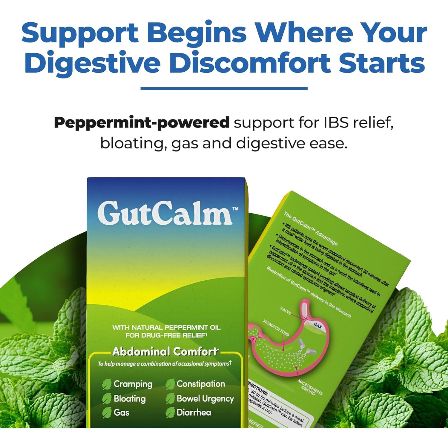 GutCalm - Suplemento Digestivo de Aceite de Menta - 12 Cápsulas