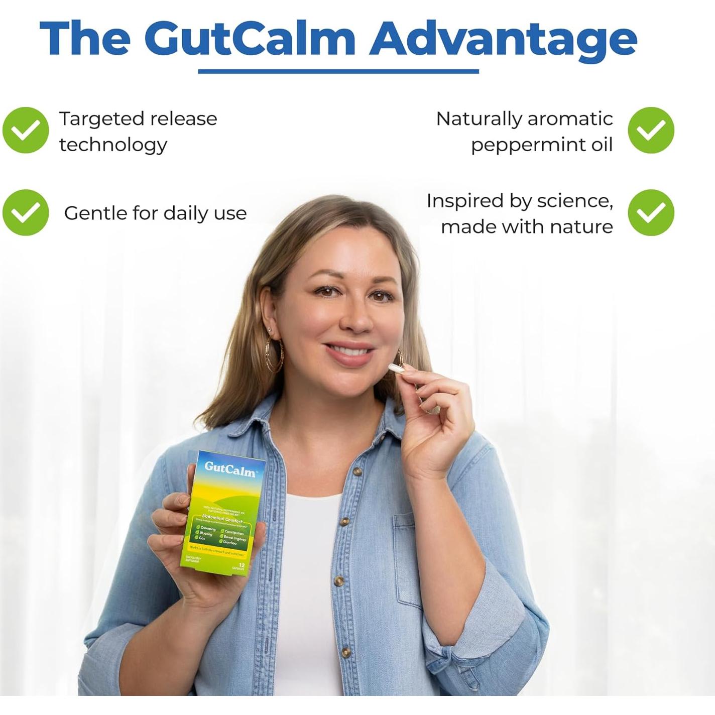 GutCalm - Suplemento Digestivo de Aceite de Menta - 12 Cápsulas
