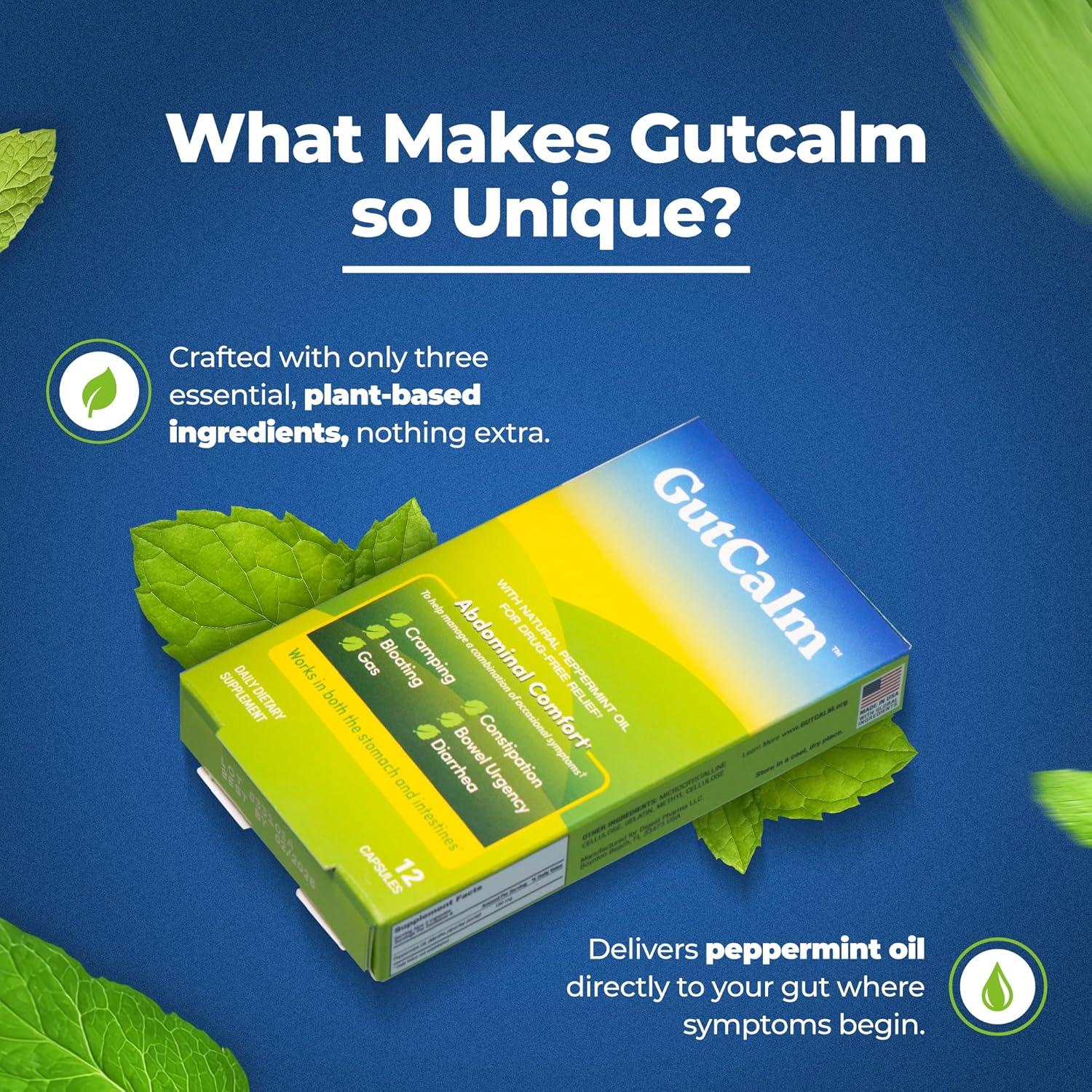 GutCalm - Suplemento Digestivo de Aceite de Menta - 12 Cápsulas