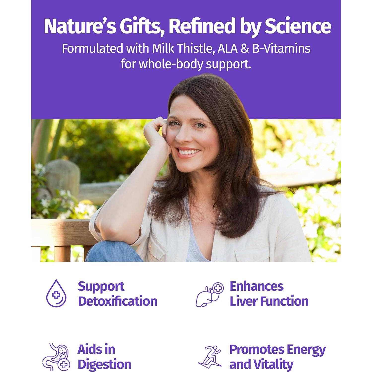 Suplemento Detox Hepático 1 Cuerpo - Cardo Mariano y Cúrcuma - 60 Cápsulas