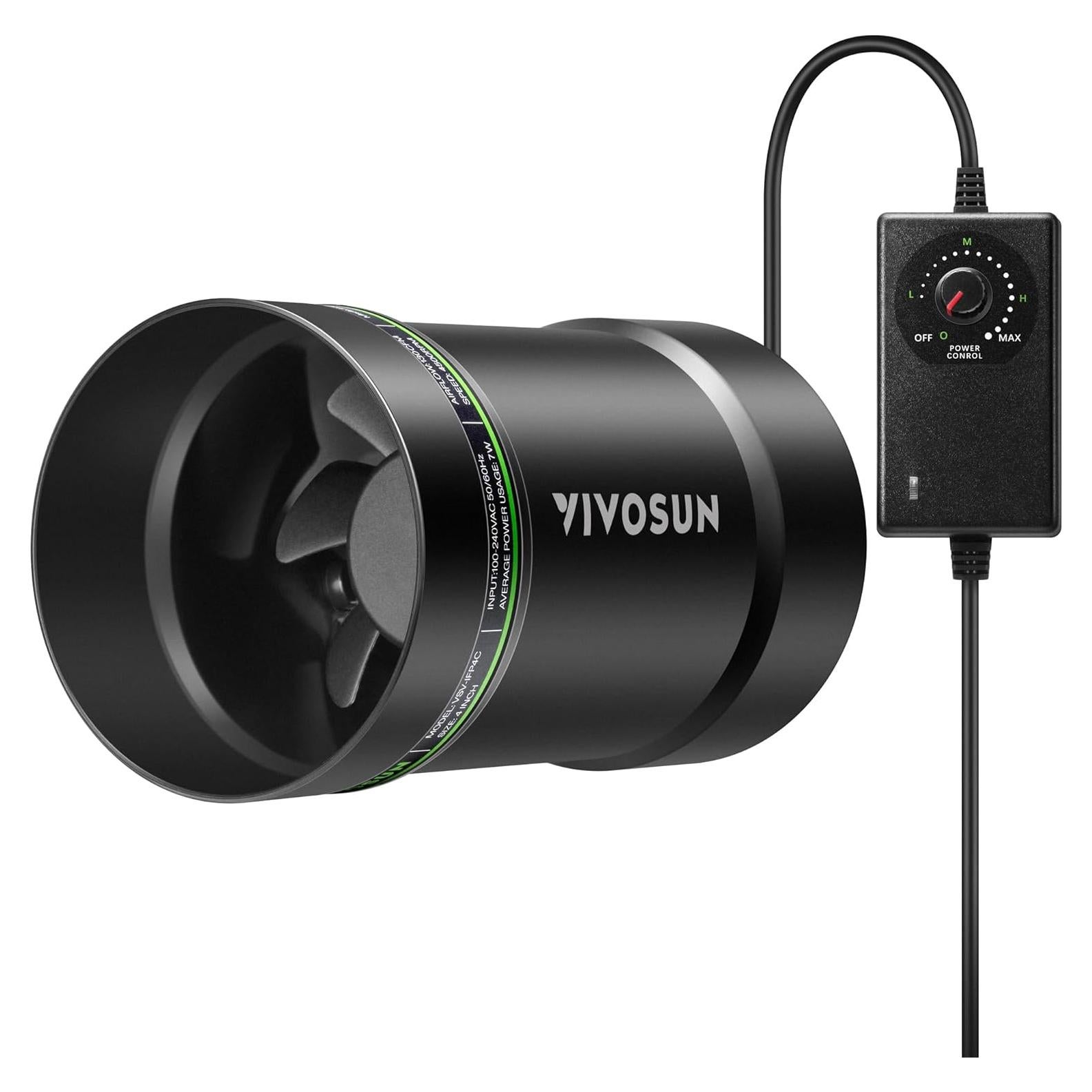 Ventilador de Conducto Aumentador VIVOSUN 4" Silencioso 130 CFM