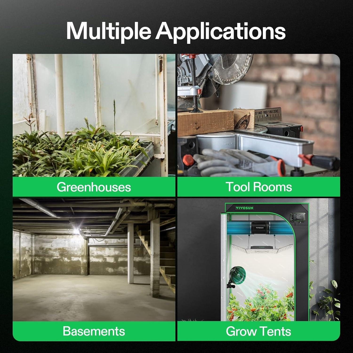 Ventilador de Conducto Aumentador VIVOSUN 4" Silencioso 130 CFM