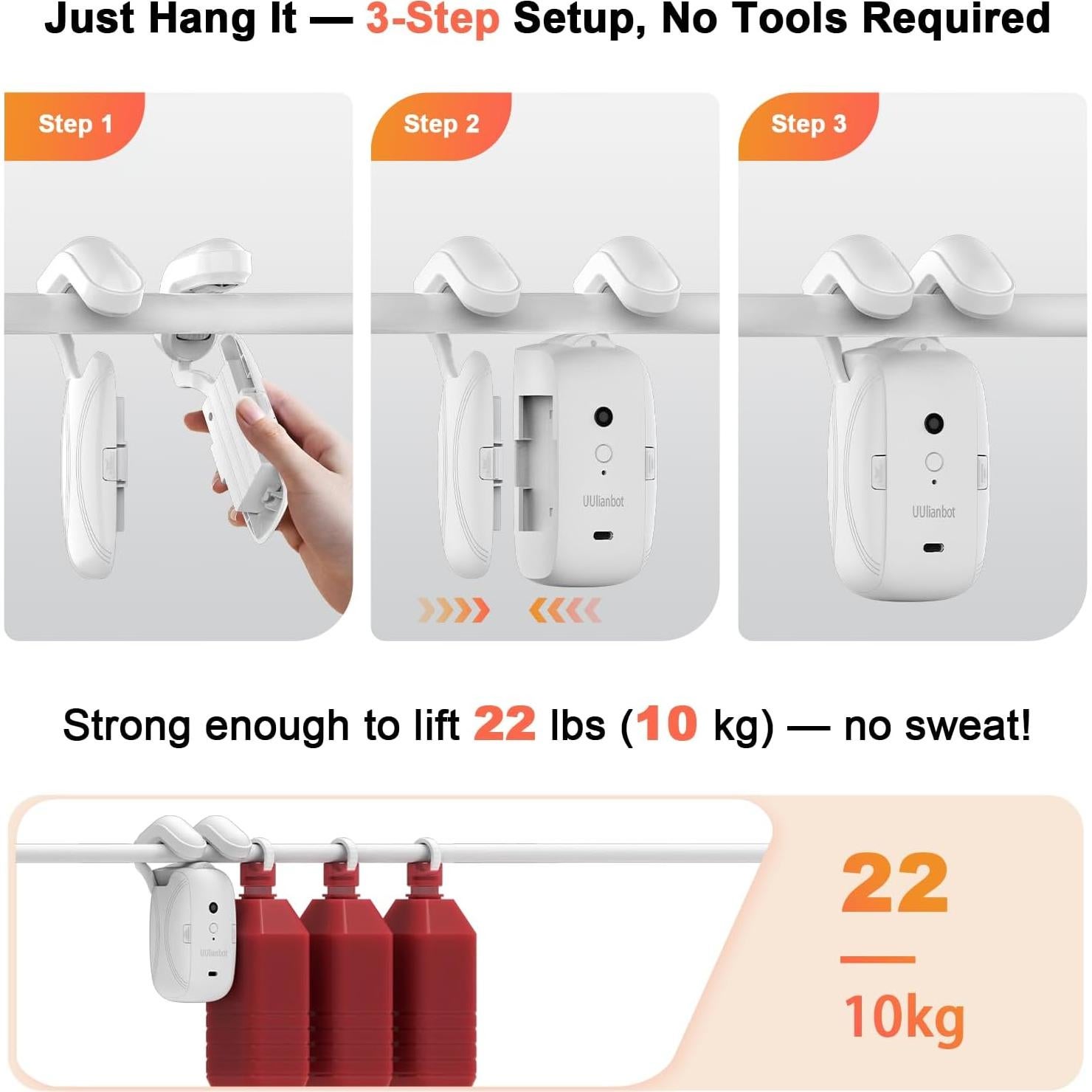 Abridor de Cortinas Automático UUlianbot WF-04 con Control Remoto