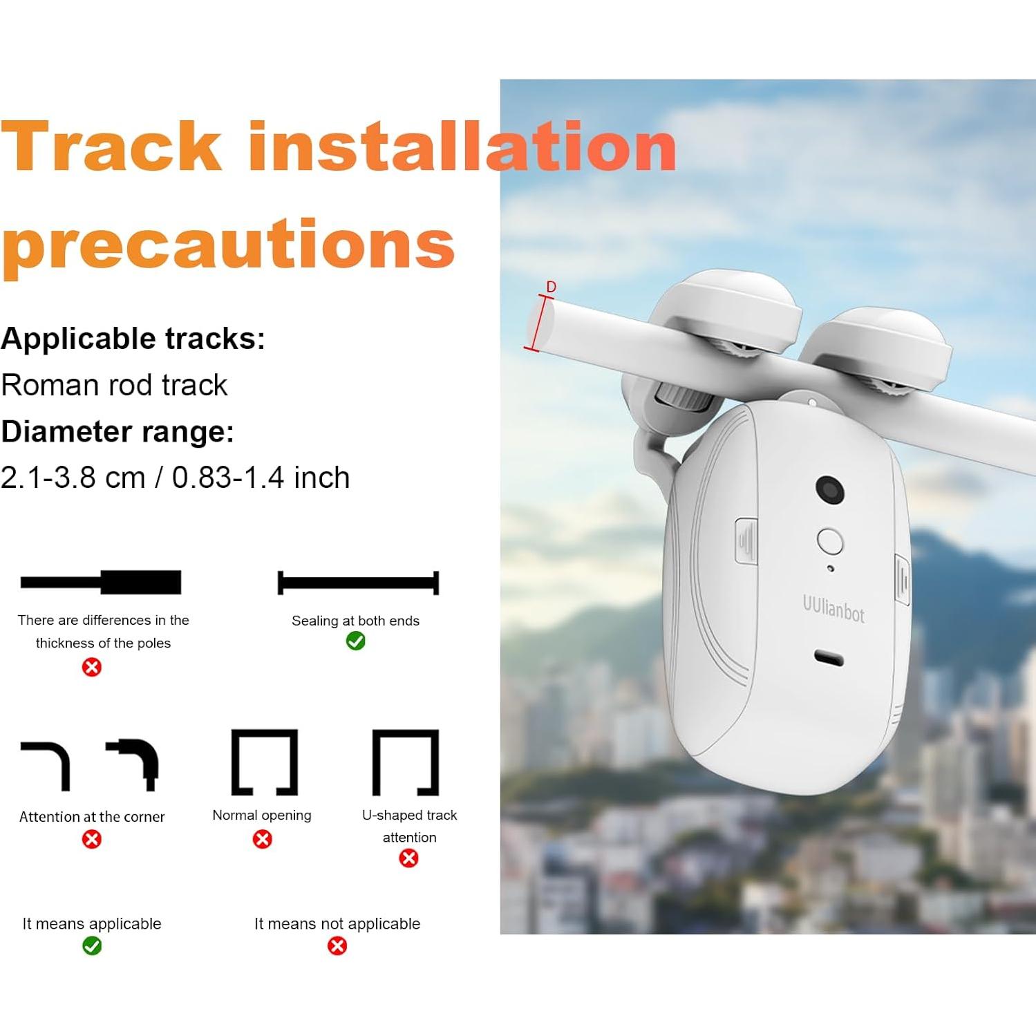 Abridor de Cortinas Automático UUlianbot WF-04 con Control Remoto