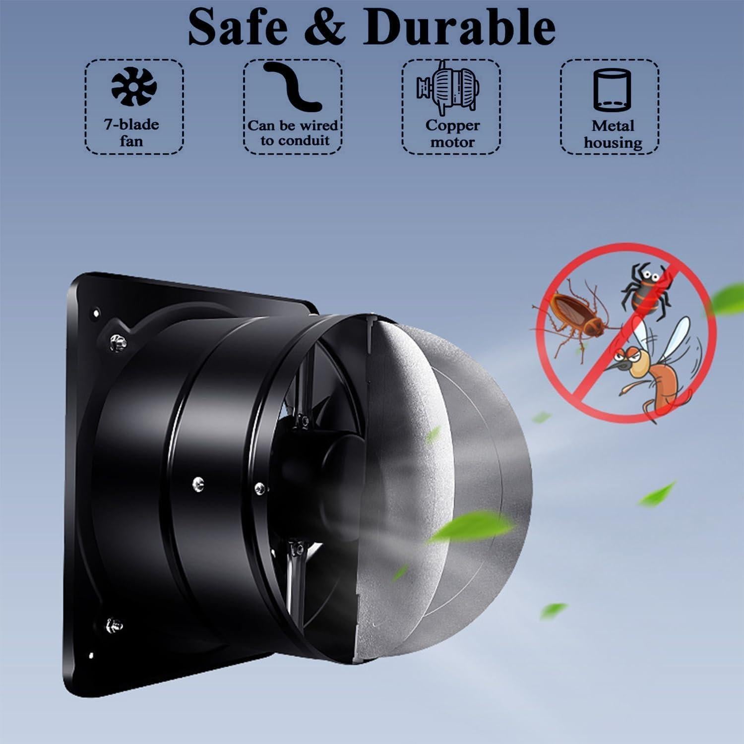 Ventilador de Escape ACEDUROBLA 10 cm Metal Silencioso 20W