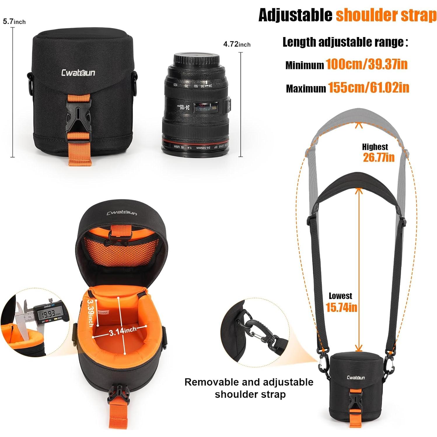 Funda Dura para Lente de Cámara Cwatcun Resistente al Agua 11.99cm