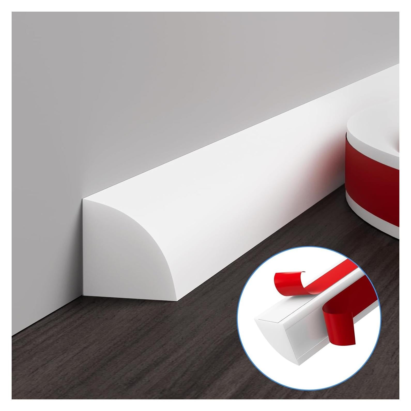 Moldura Cuarterona Flexible Jaspond 149.86 cm Silicona Blanca