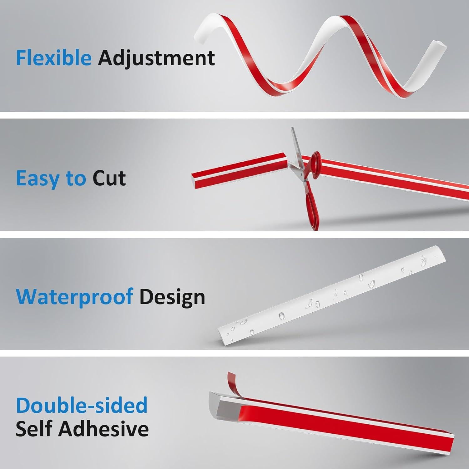 Moldura Cuarterona Flexible Jaspond 149.86 cm Silicona Blanca