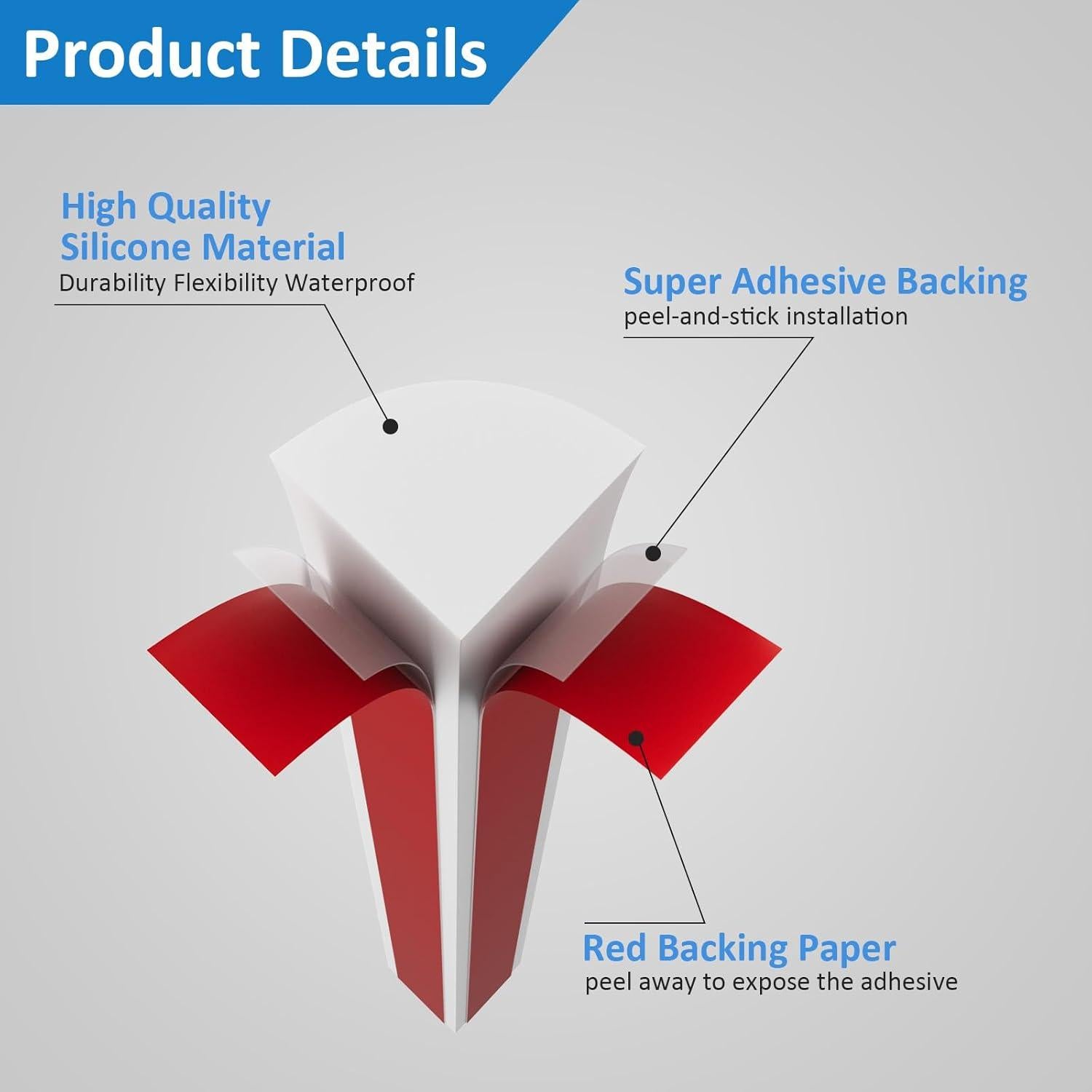 Moldura Cuarterona Flexible Jaspond 149.86 cm Silicona Blanca