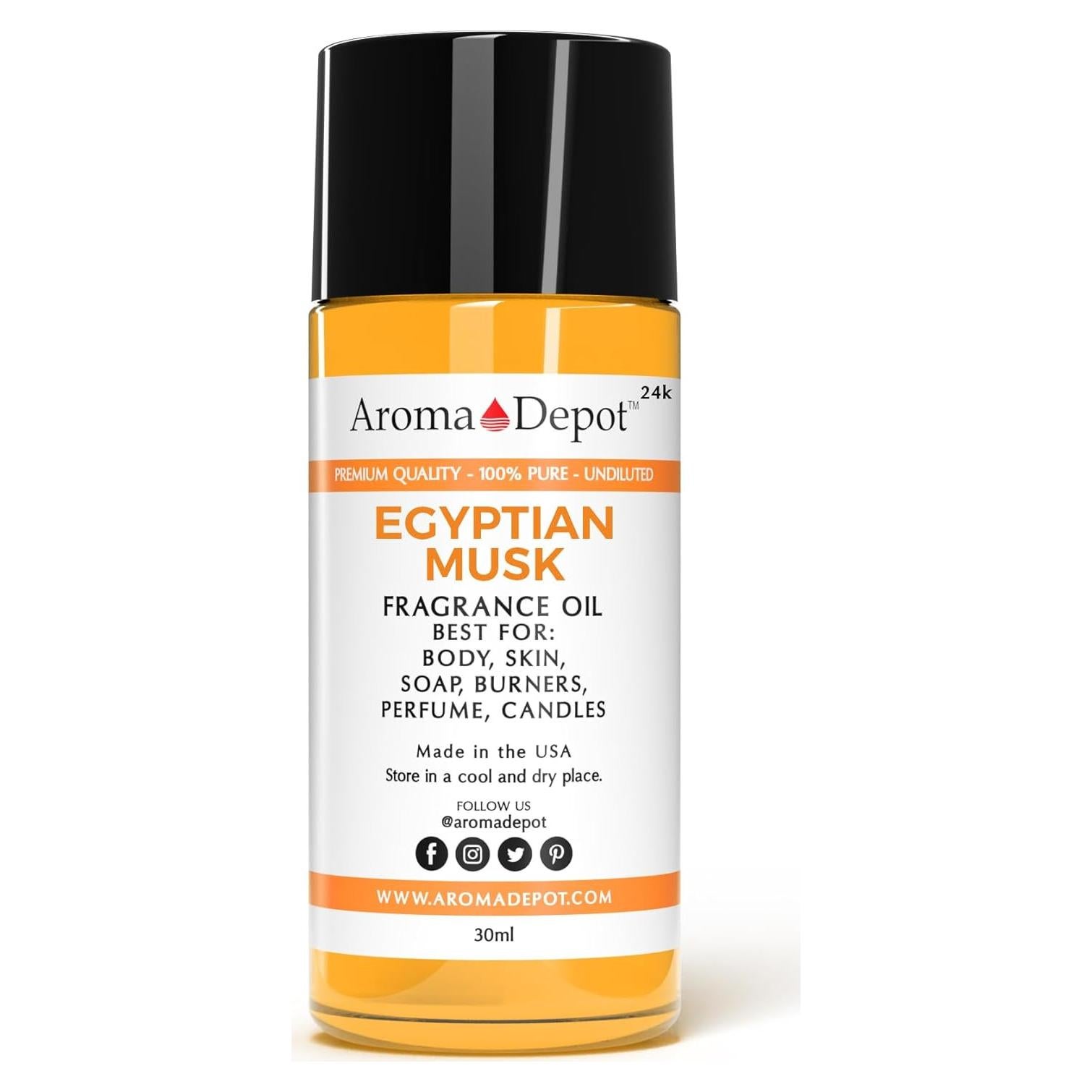 Aceite de Fragancia Puro Musk Egipcio 24K Aroma Depot 30ml