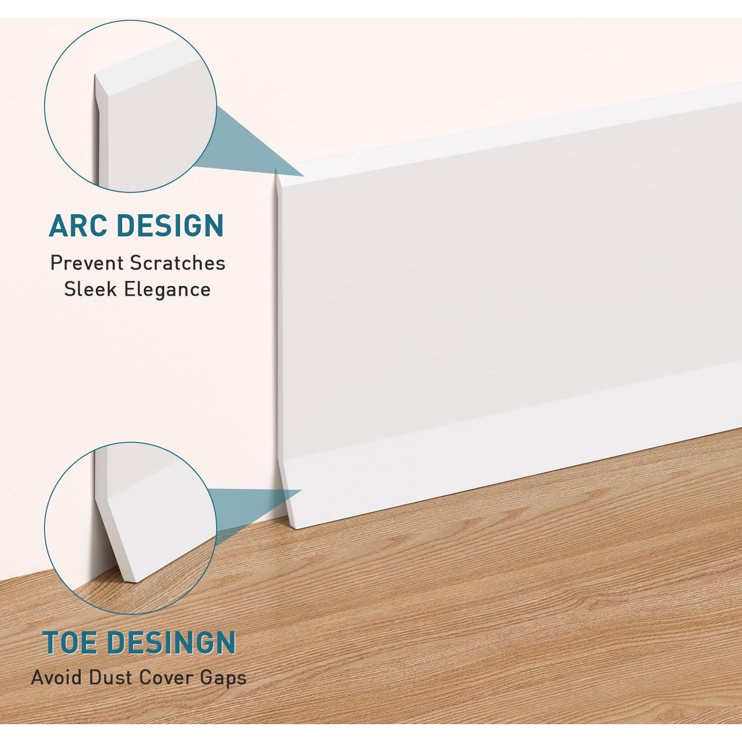 Moldura de Zócalo Autoadhesiva PATTENGO 1.0m Blanca