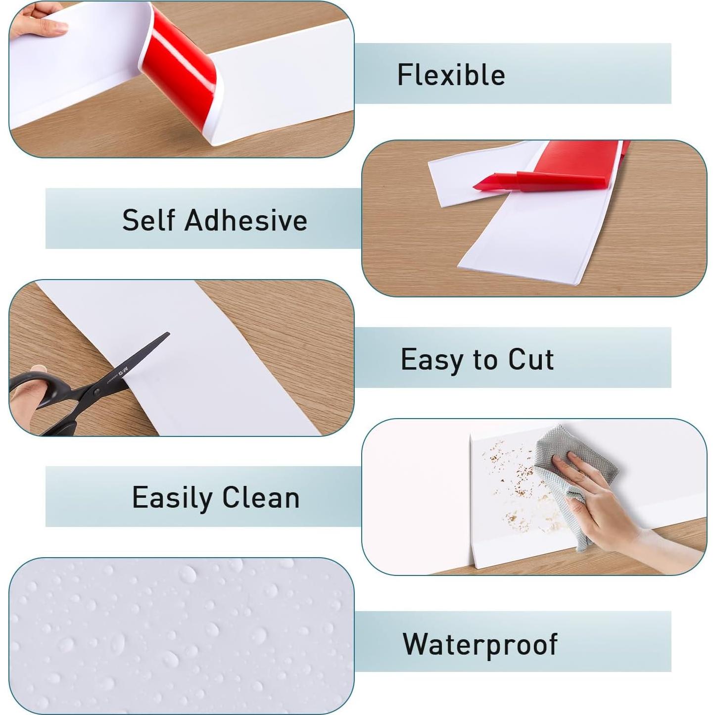 Moldura de Zócalo Autoadhesiva PATTENGO 1.0m Blanca