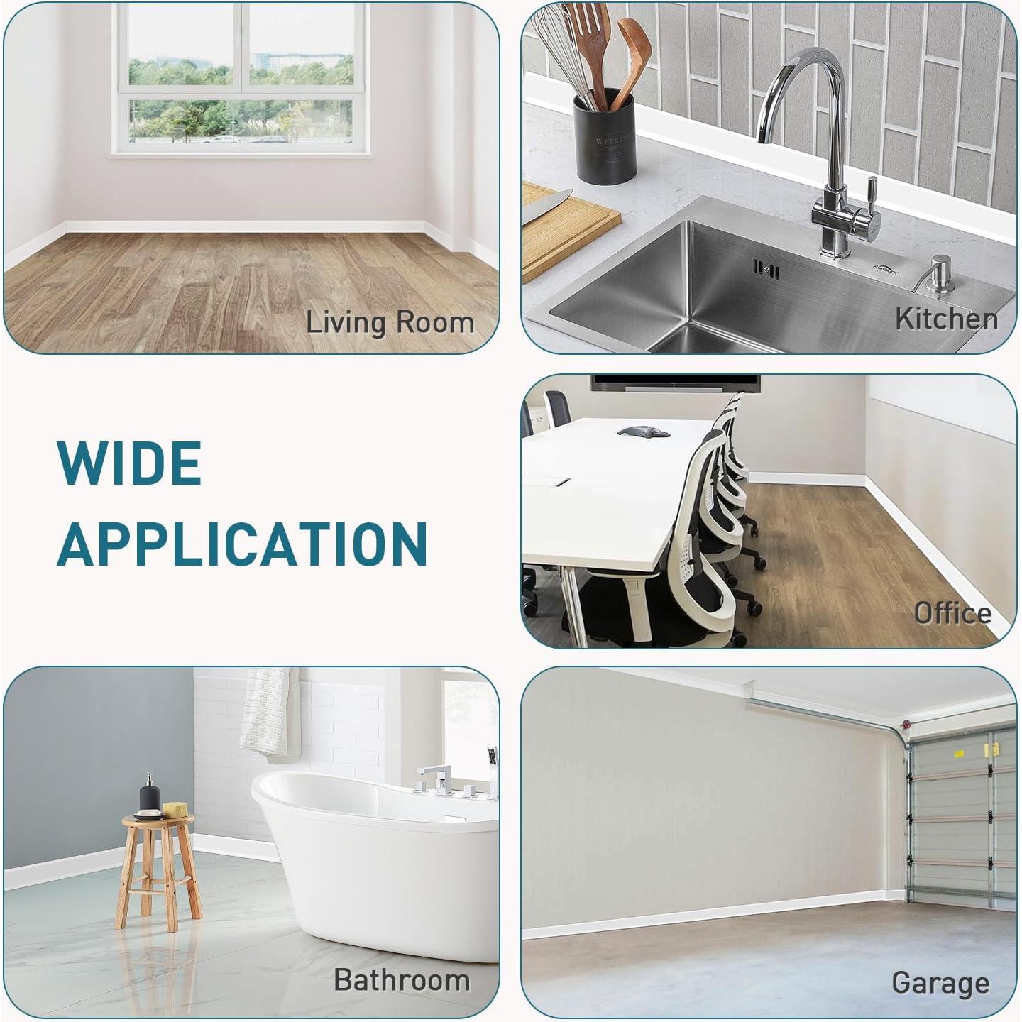 Moldura de Zócalo Autoadhesiva PATTENGO 1.0m Blanca