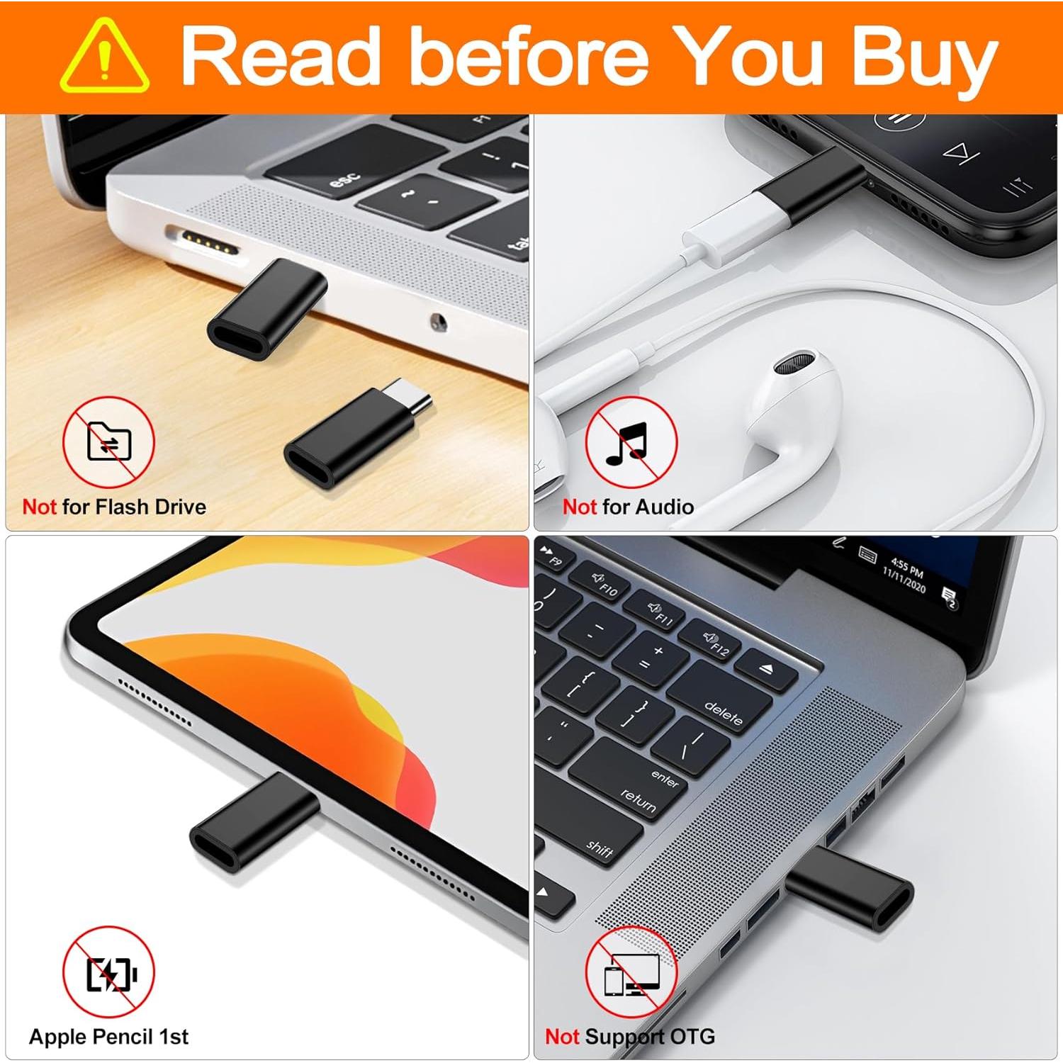 Adaptador Lightning a USB C xiwxi para iPhone 16/15 Pro Max