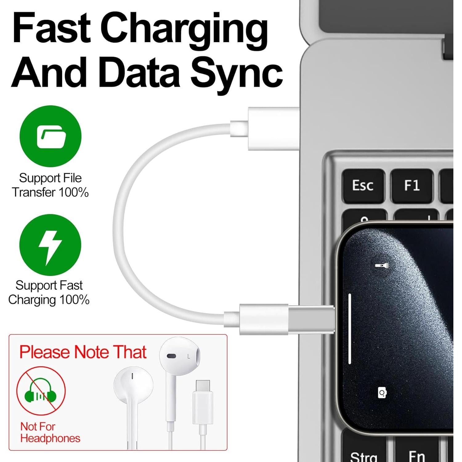 Adaptador Lightning a USB C xiwxi para iPhone 16/15 Pro Max