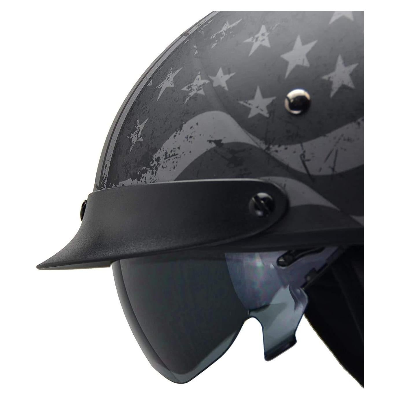 Casco de Moto Vega Warrior Half con Visera Solar Ajustable