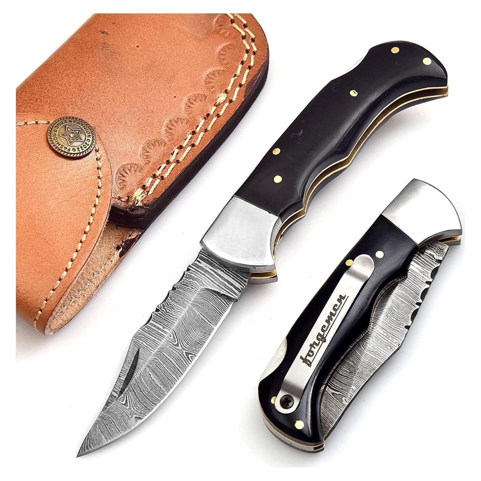 Cuchillo de bolsillo Damasco Forgemen FM807, 16.5 cm, Plegable