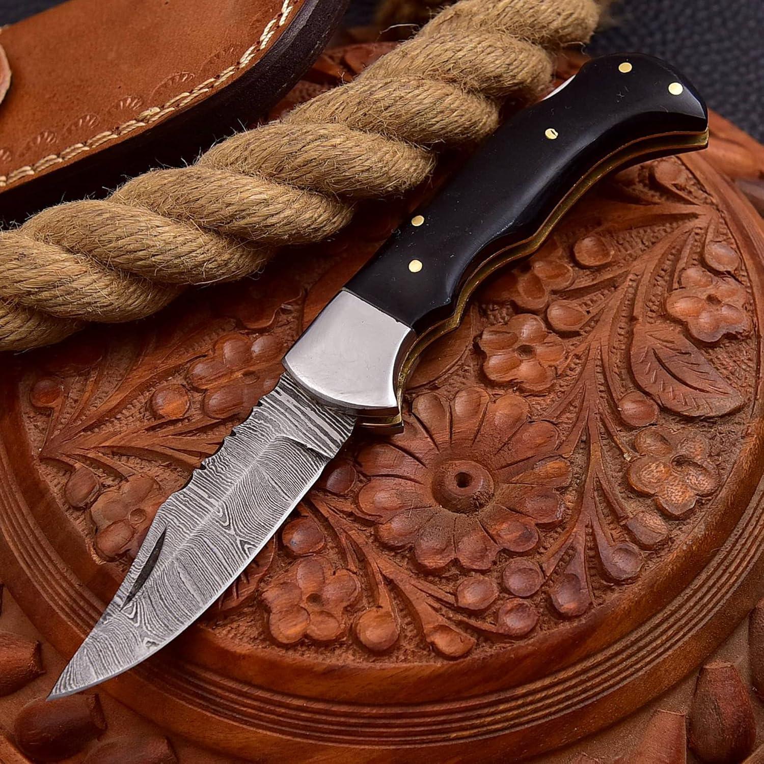 Cuchillo de bolsillo Damasco Forgemen FM807, 16.5 cm, Plegable